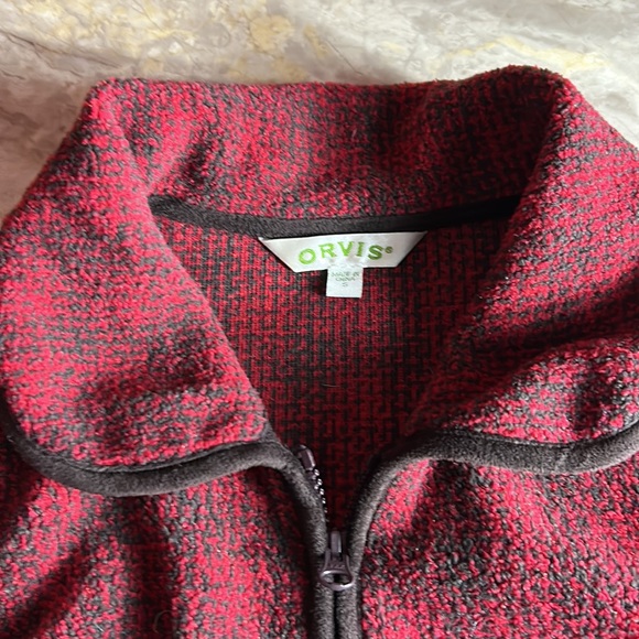 Orvis red and brown fleece jacket - Picture 2 of 4